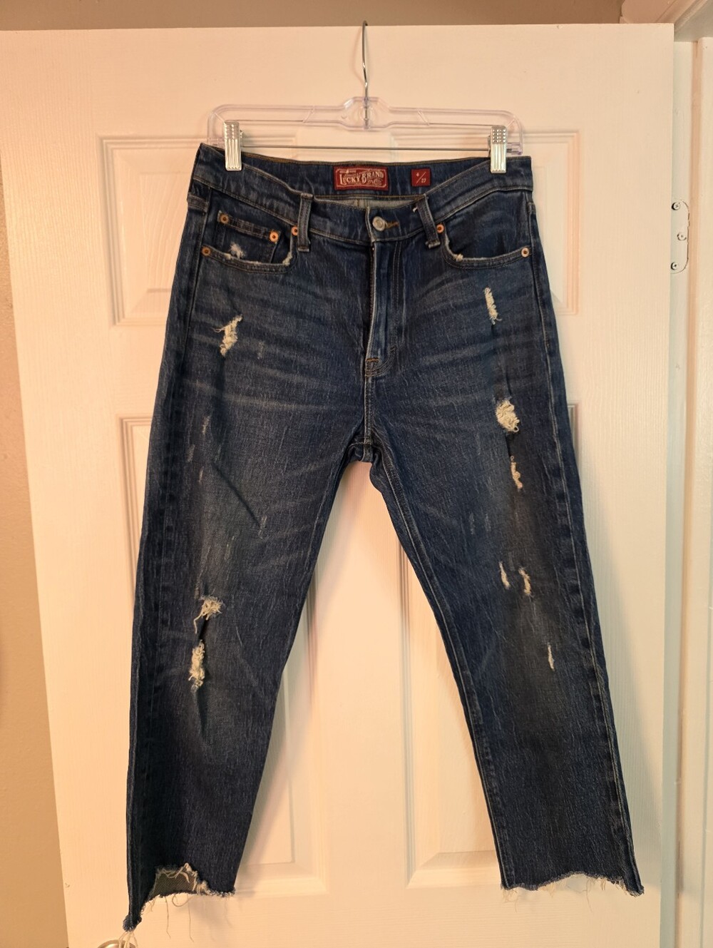 Lucky Brand Jeans Cropped Distressed Size 27